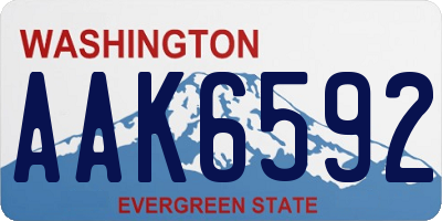 WA license plate AAK6592