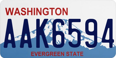 WA license plate AAK6594