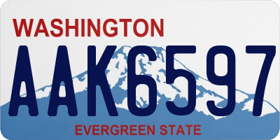 WA license plate AAK6597