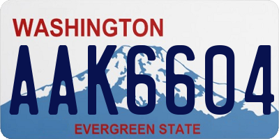 WA license plate AAK6604