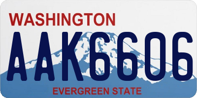 WA license plate AAK6606