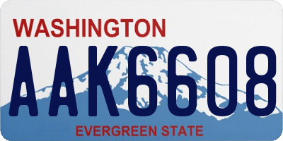 WA license plate AAK6608