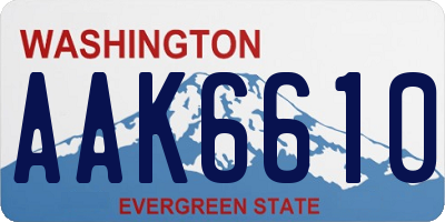 WA license plate AAK6610