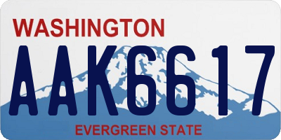 WA license plate AAK6617