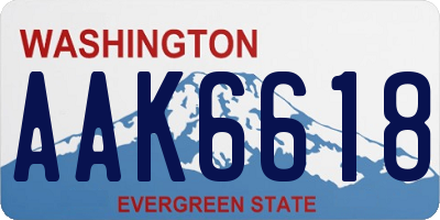 WA license plate AAK6618