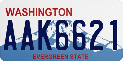 WA license plate AAK6621