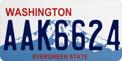 WA license plate AAK6624
