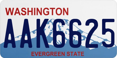 WA license plate AAK6625