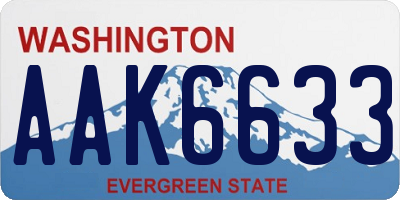 WA license plate AAK6633