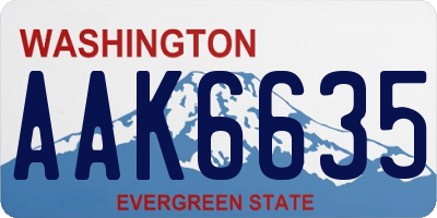 WA license plate AAK6635