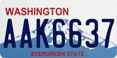 WA license plate AAK6637
