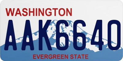 WA license plate AAK6640