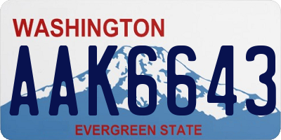 WA license plate AAK6643