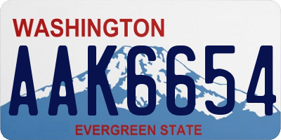 WA license plate AAK6654