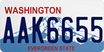 WA license plate AAK6655