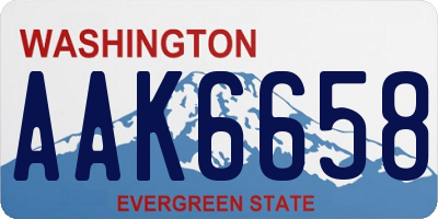 WA license plate AAK6658