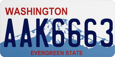 WA license plate AAK6663