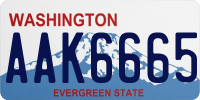 WA license plate AAK6665