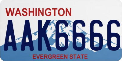 WA license plate AAK6666