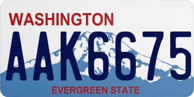 WA license plate AAK6675