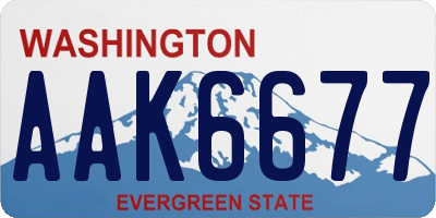WA license plate AAK6677