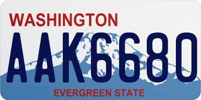 WA license plate AAK6680