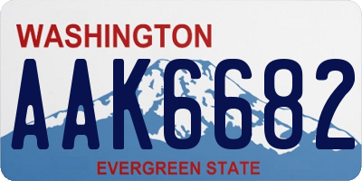 WA license plate AAK6682