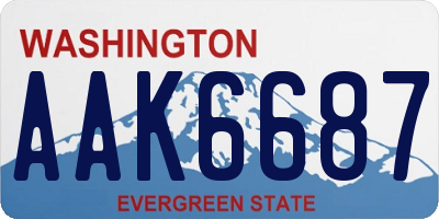WA license plate AAK6687