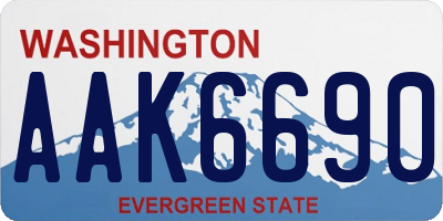 WA license plate AAK6690