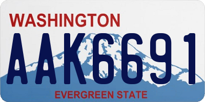 WA license plate AAK6691