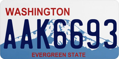 WA license plate AAK6693