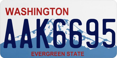 WA license plate AAK6695