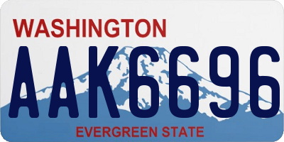 WA license plate AAK6696