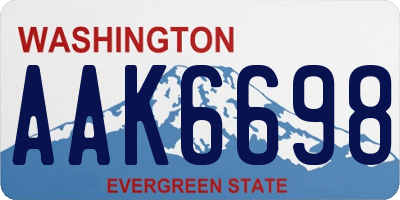 WA license plate AAK6698