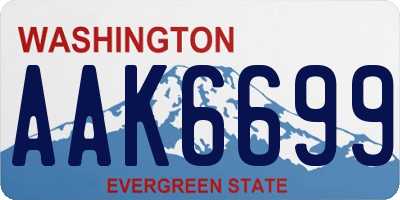 WA license plate AAK6699