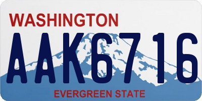 WA license plate AAK6716