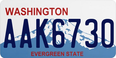 WA license plate AAK6730
