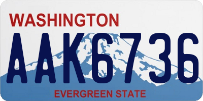 WA license plate AAK6736