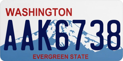 WA license plate AAK6738