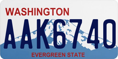 WA license plate AAK6740
