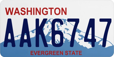 WA license plate AAK6747
