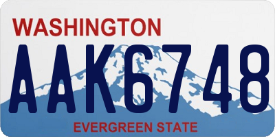 WA license plate AAK6748