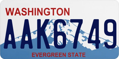 WA license plate AAK6749