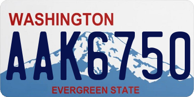 WA license plate AAK6750