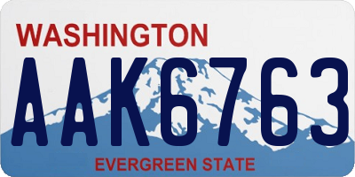 WA license plate AAK6763