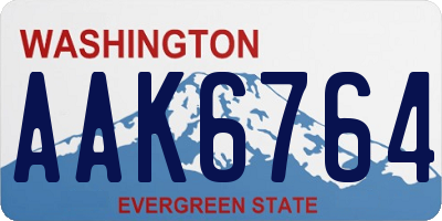 WA license plate AAK6764