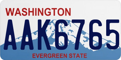 WA license plate AAK6765