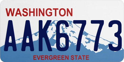 WA license plate AAK6773