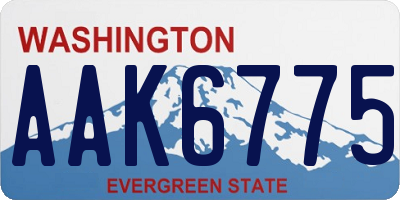 WA license plate AAK6775