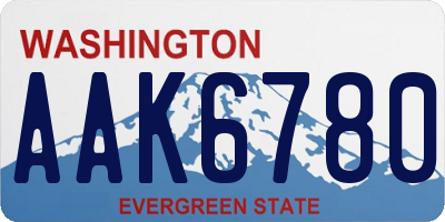 WA license plate AAK6780